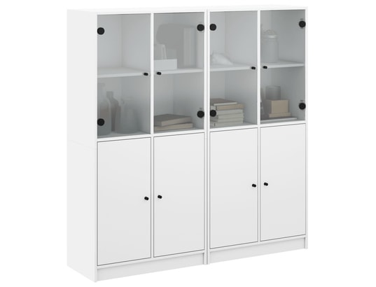 VIDAXL - Bibliothèque avec portes blanc 136x37x142 cm bois d'ingénier...