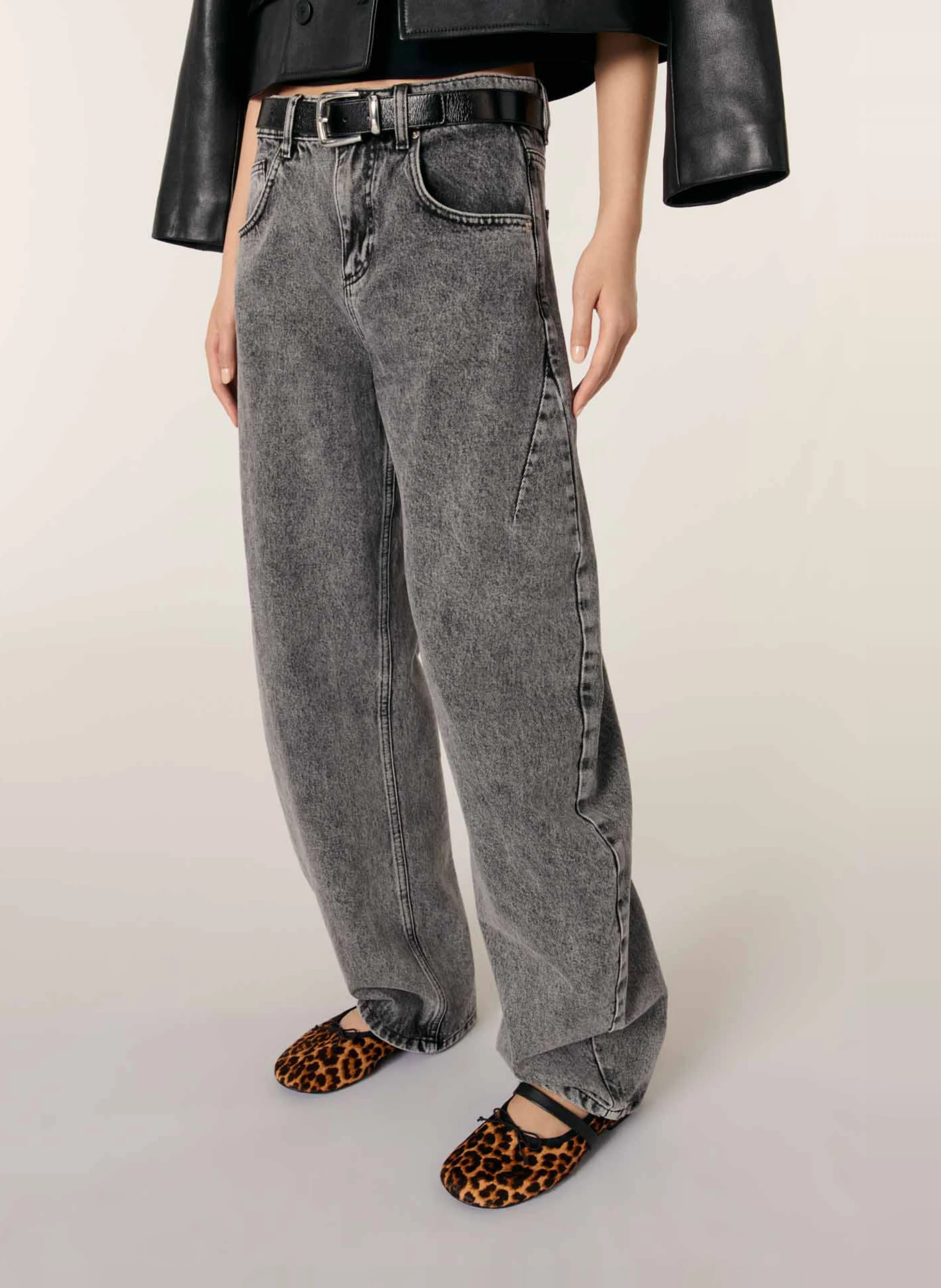 Jean large en coton | Gris