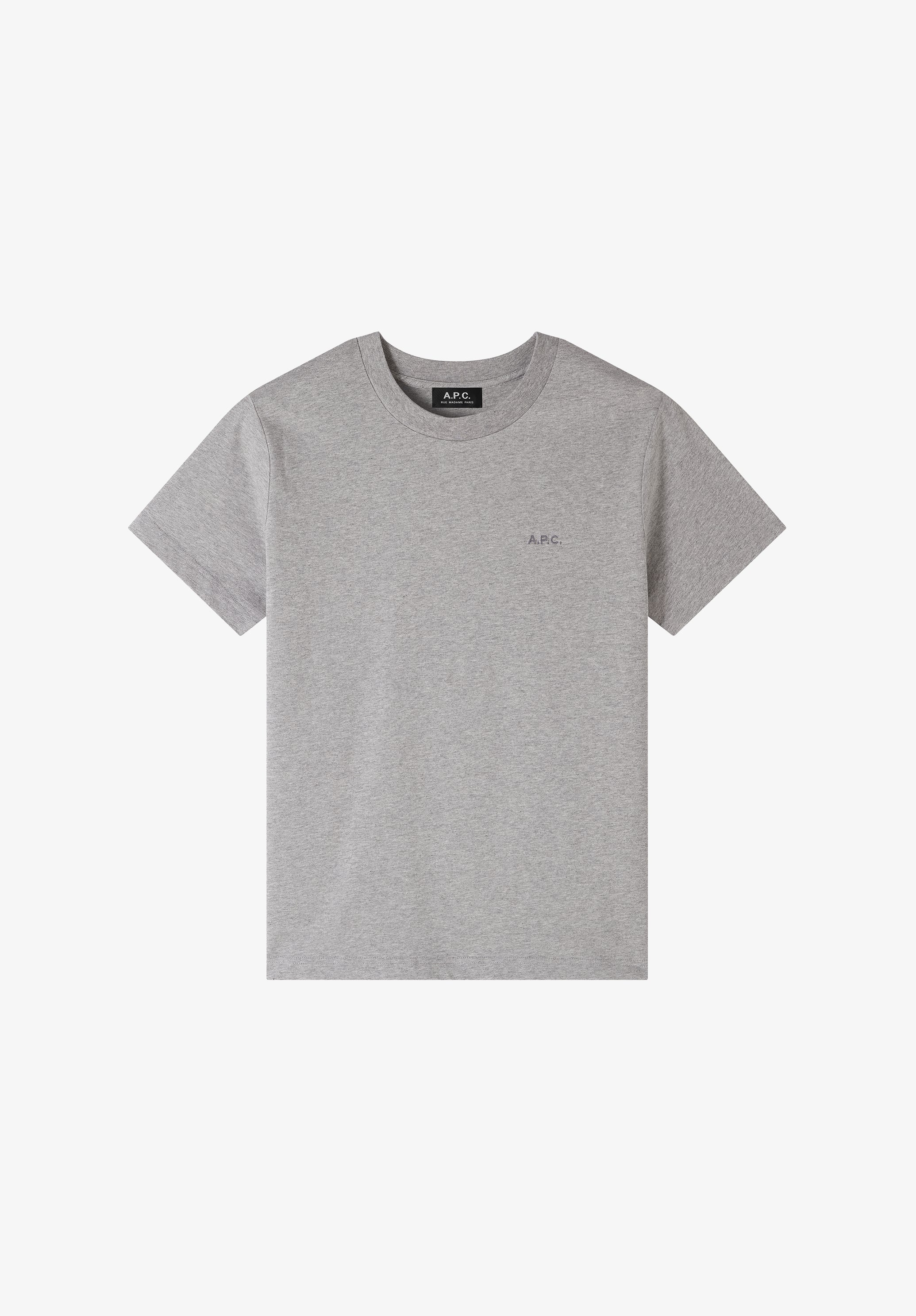 t-shirt standard apc brode GOTS - Gris chine