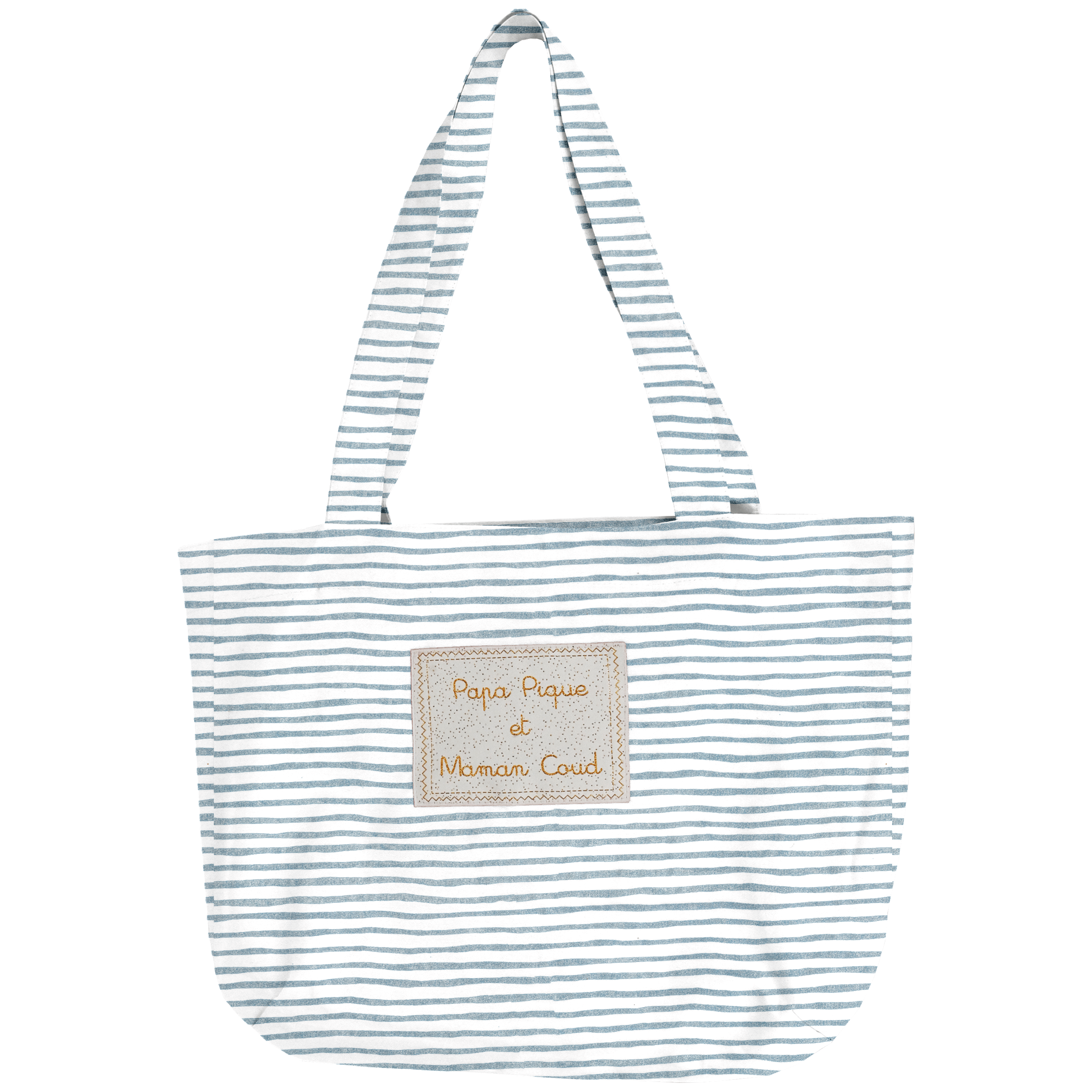 Sac Tote Bag Pliable Rayé Bleu Blanc