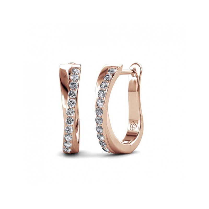 Boucles d'oreilles Criss - Or Rosé et Cristal