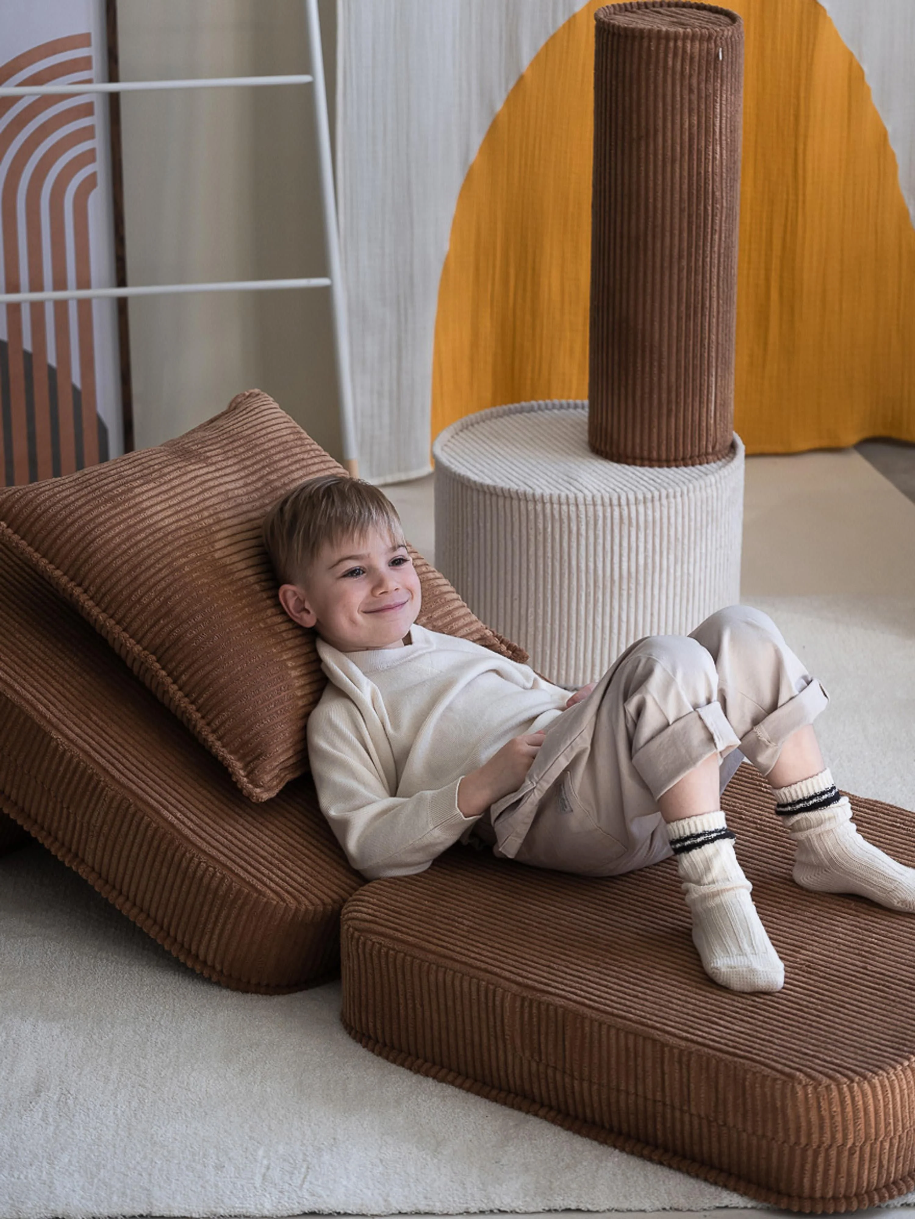 Kinder klapfauteuil Sugar van corduroy