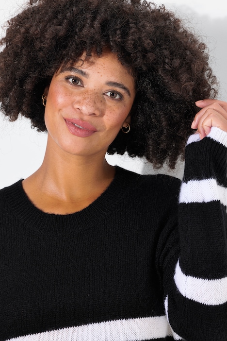 Pullover, oversized, Ringel, Langarm