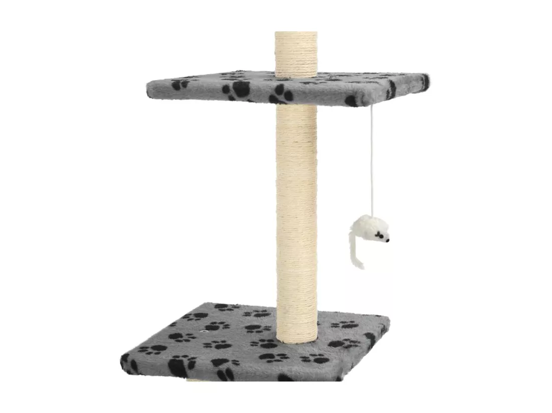 Arbre à chat avec griffoirs en sisal 260 cm Gris Motif pattes