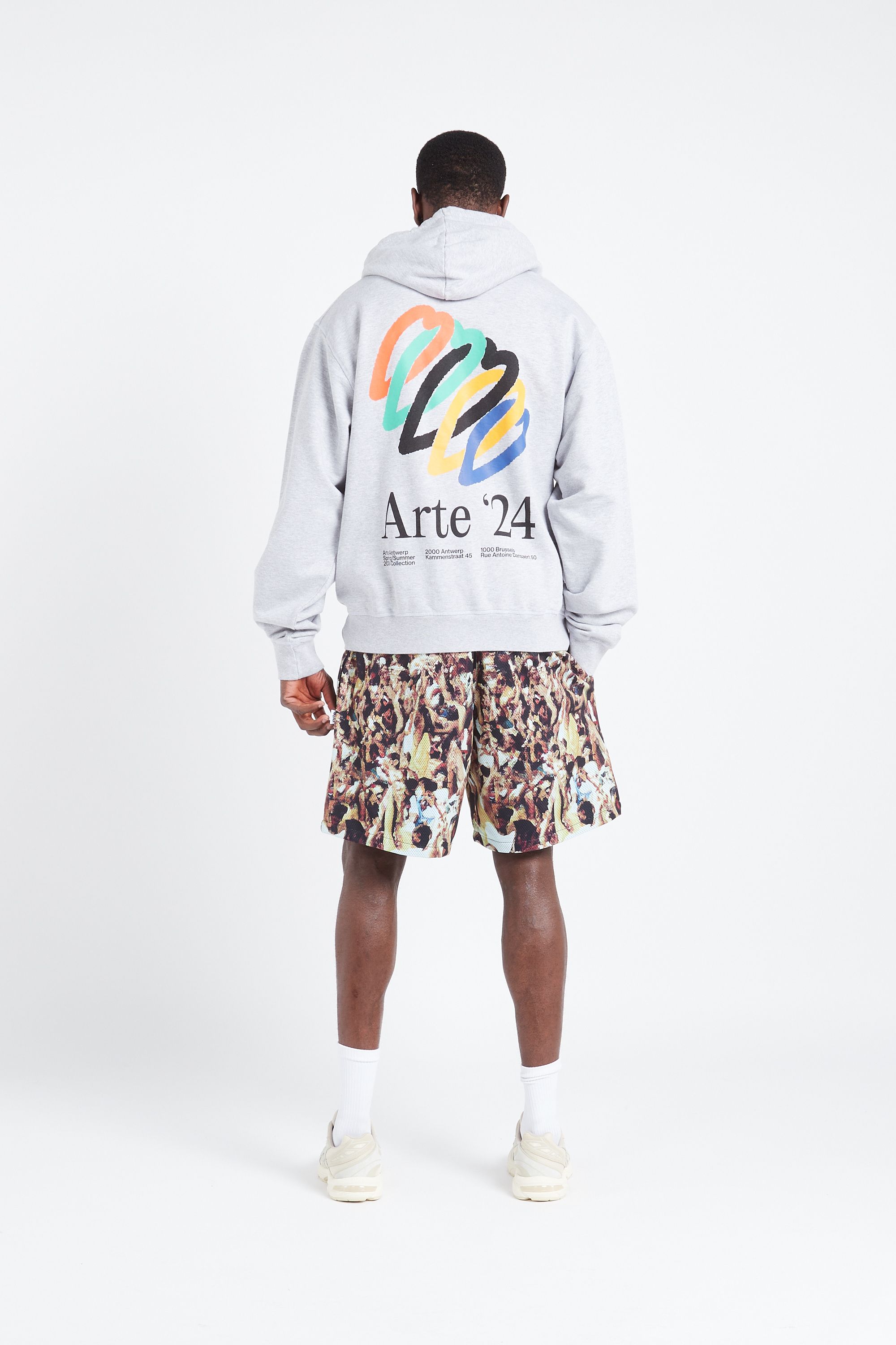 ARTE ANTWERP Hoodie  Hank Back Hearts Hoodie Gris