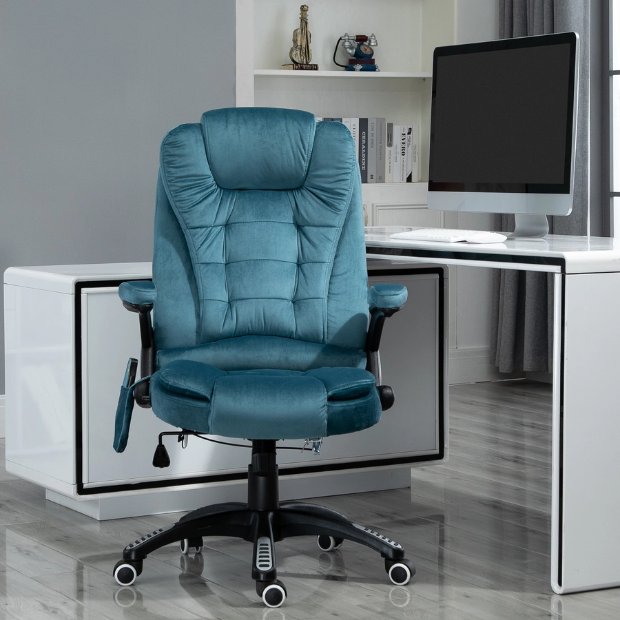Vinsetto Bürostuhl mit Massage- und Wärmefunktion blau