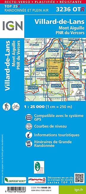 IGN - TOP25R 3236OTR VILLARD DE LANS 1 25 000
