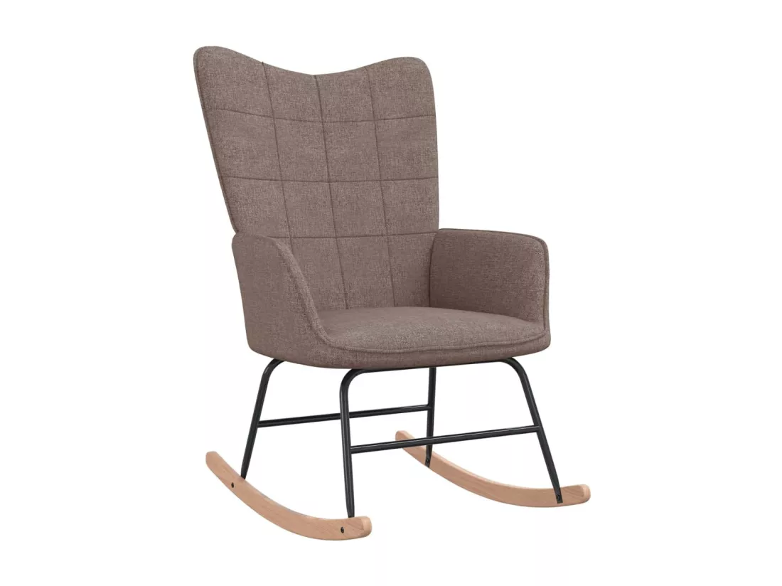 Chaise à bascule avec tabouret Taupe Tissu