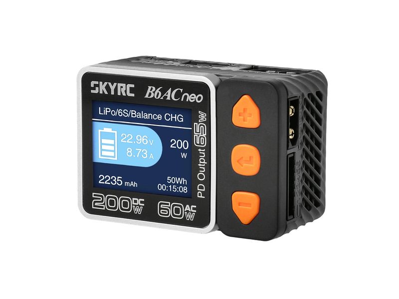 SKYRC Ladegerät B6AC Neo 60W AC, 200W DC, 1-6S Kompaktes Modellbau-Ladegerät für LiPo und NiMH Akkus