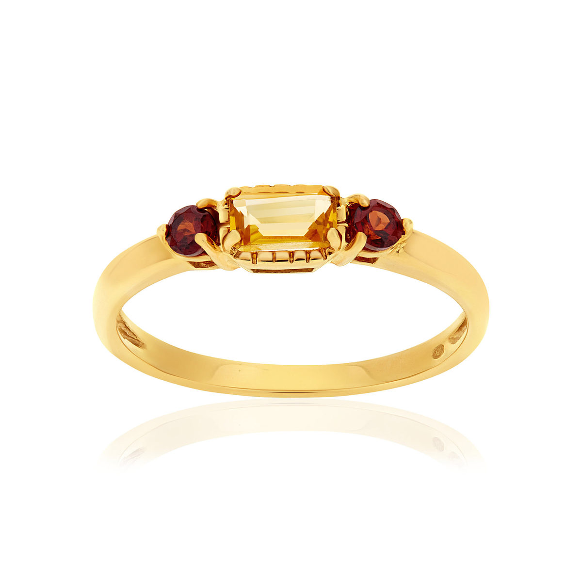 Bague or 375 jaune pierres fines