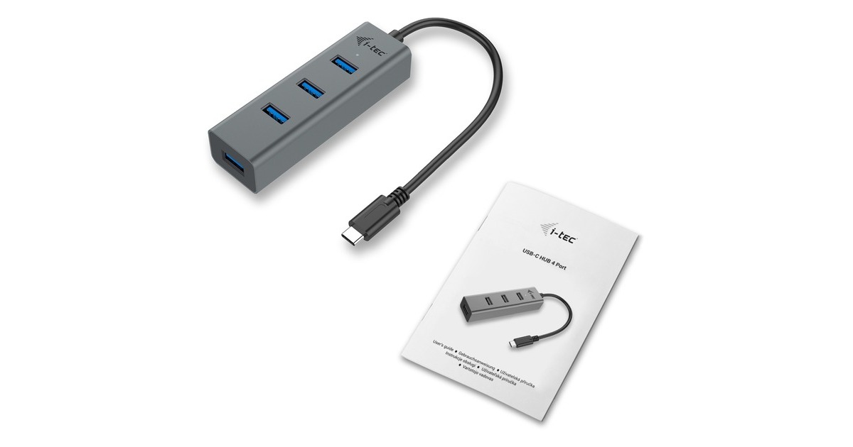 i-tec4-Port USB-C Metal usb-hub  (Zwart)