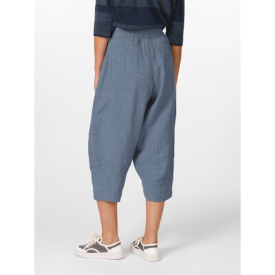 Damen-Leinenhose, Mittelblau