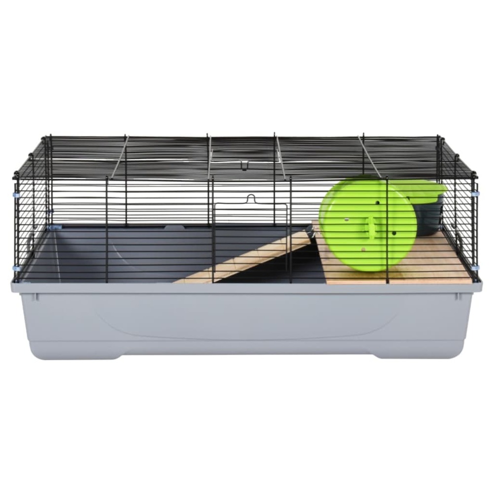 Cage pour hamsters gris 80x45x34 cm polypropylène et métal