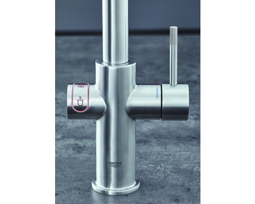 GROHE keukenkraan met filterfunctie en kokend heet water GROHE RED supersteel mat 30327DC1