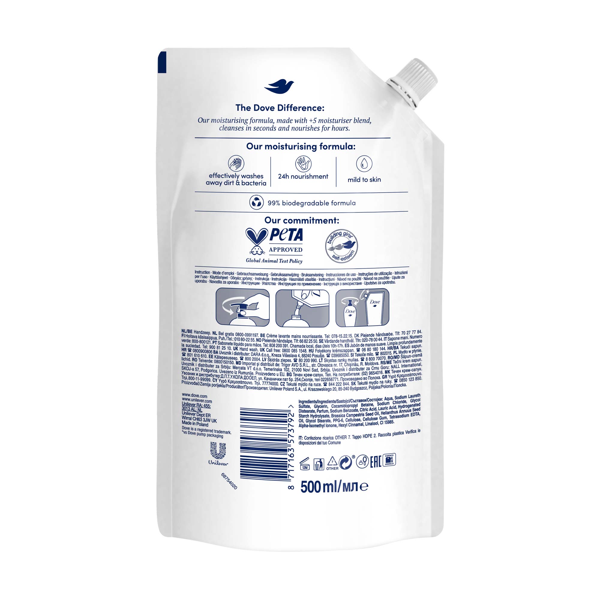 SABONETE LÍQUIDO DOVE NOURISHING SILK RECARGA 500ML