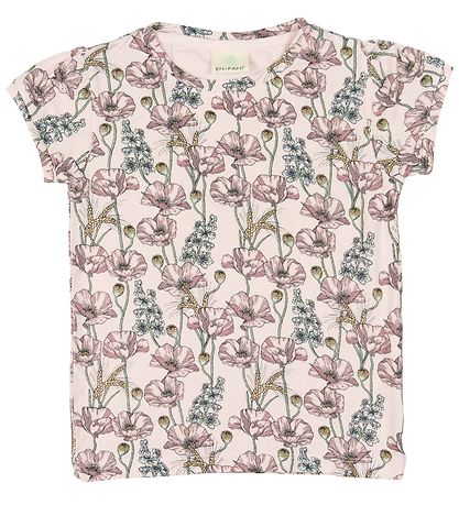 En Fant T-shirt - LyseRød m. Blomster