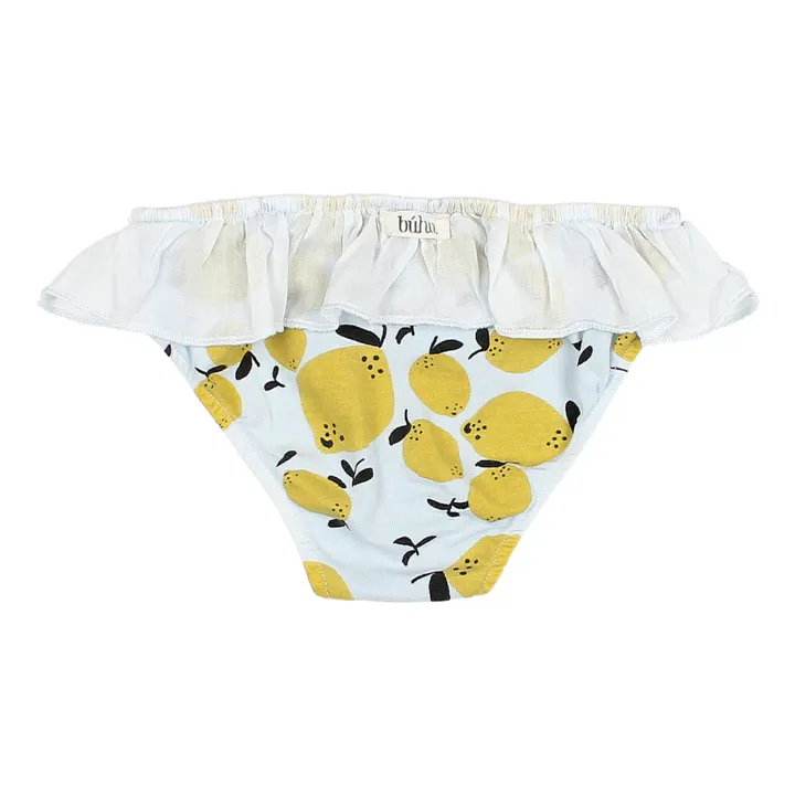 Búho Culotte de Bain Coton Bio Citrons | Bleu ciel