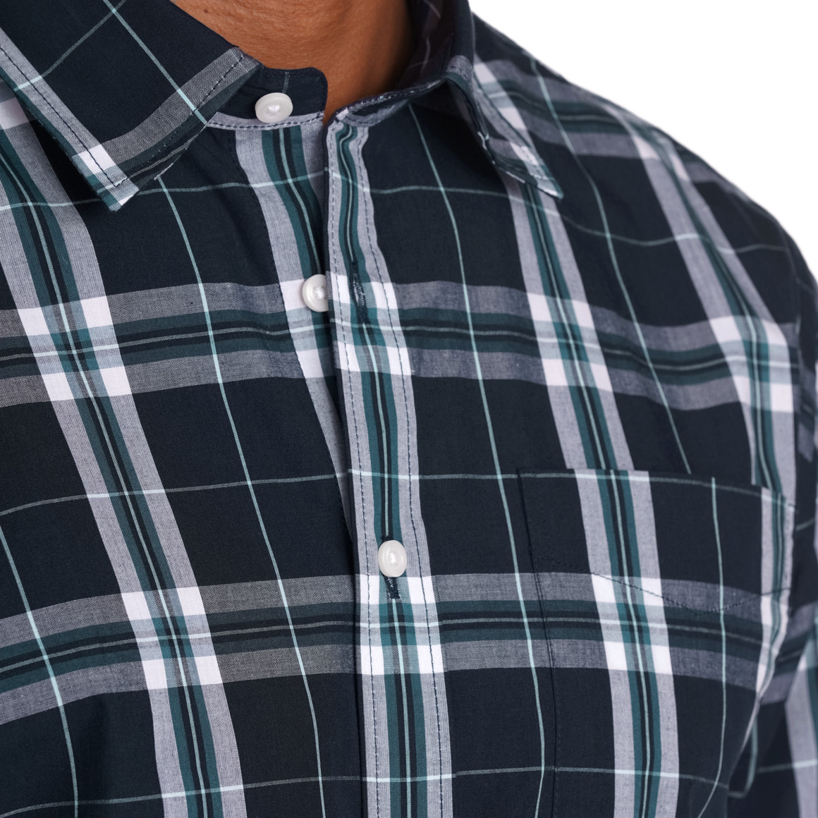 VanVaan Herren Hemd mit Karo-Muster dunkelblau