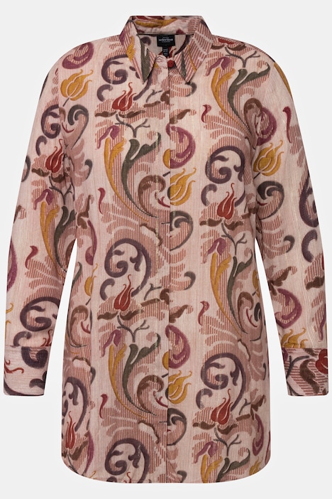Bluse, Metallic-Fäden, Hemdkragen, Langarm