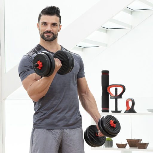 Conjunto de pesos ajustáveis Sixfit Innovagoods 6 em 1 com guia de exercícios