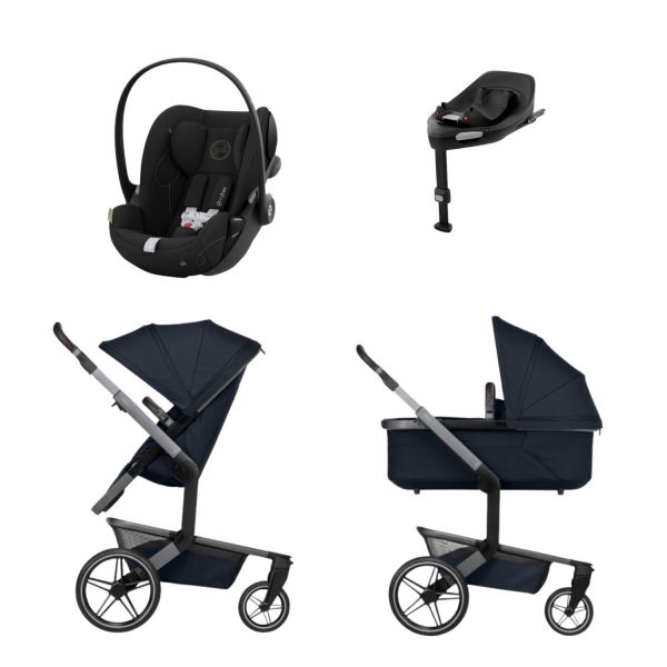 Joolz Day 5 Kinderwagen 2-in-1 - Navy Blue | Cybex Cloud T Plus Autostoeltje - Sepia Black | Cybex Base T - Black