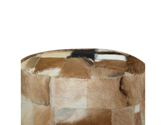 Pouf Cuir véritable Rond 50 x 50 x 45 cm