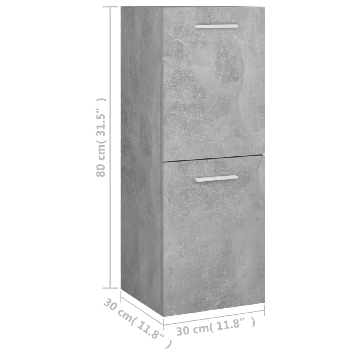vidaXL Armoire de salle de bain - Gris béton