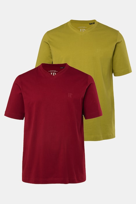 T-Shirts, Basic, 2er-Pack, V-Ausschnitt, Halbarm, bis 8 XL