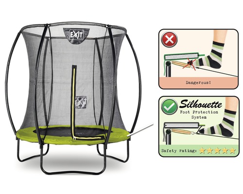 EXIT Silhouette trampoline met veiligheidsnet Ø 183 cm limoen