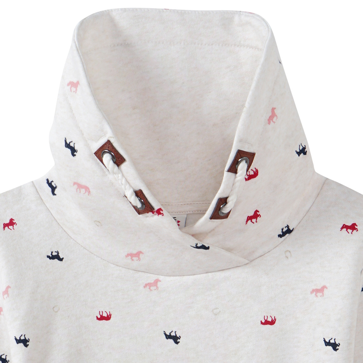 Yigga Mädchen Sweatkleid mit Pferde-Allover cremeweiss
