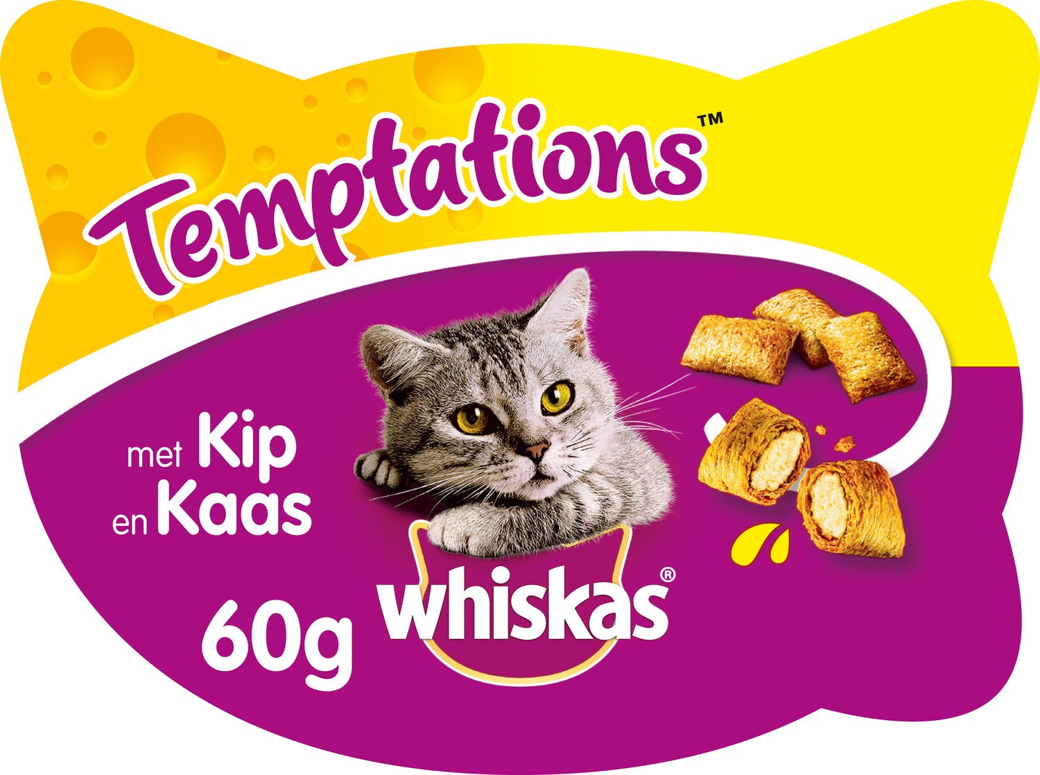 Whiskas Temptations Kip & Kaas 60 gram