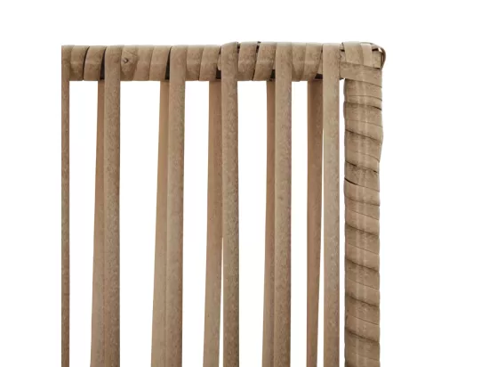 Cloison de séparation 5 panneaux beige résine tressée