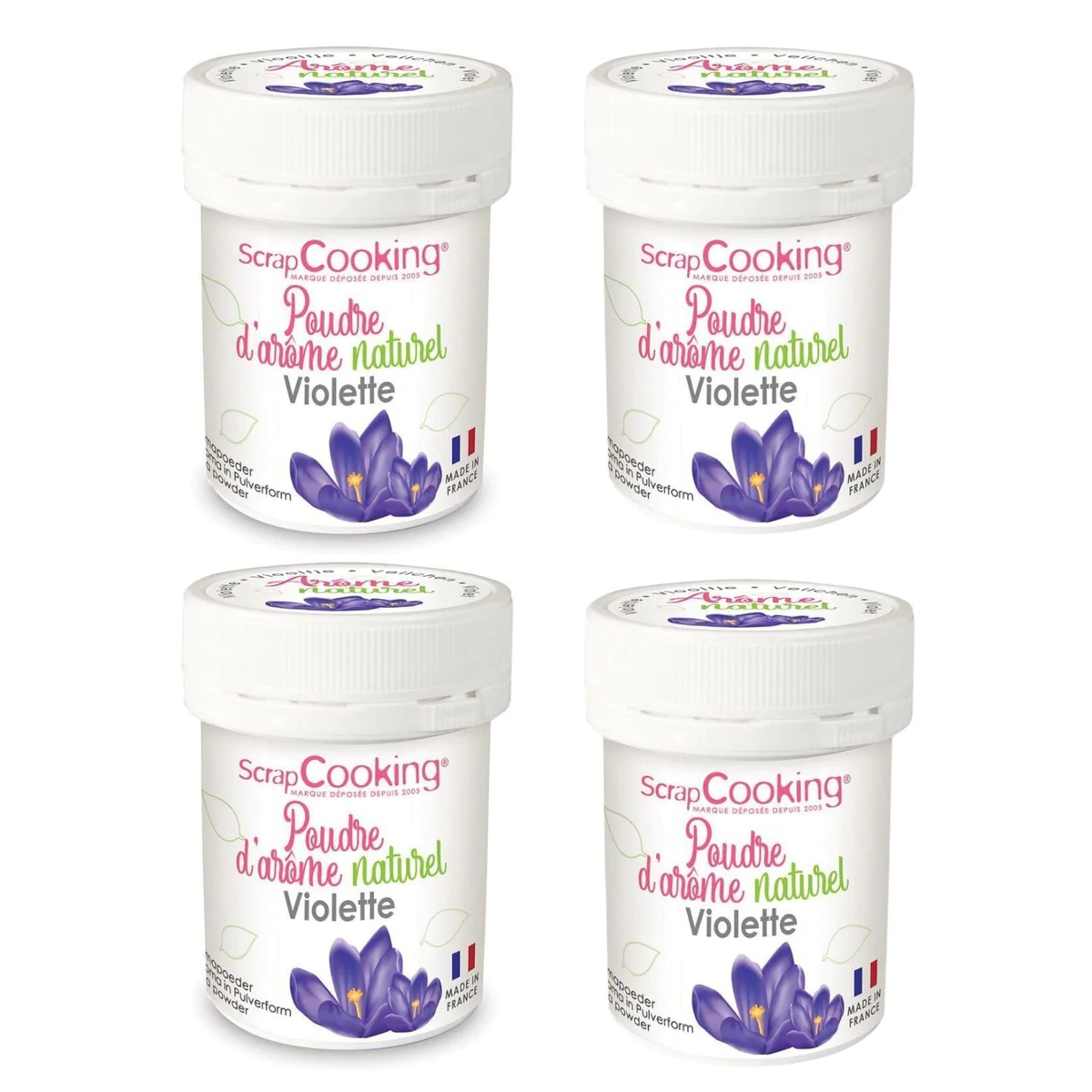 Arôme alimentaire naturel en poudre 60 g - violette Scrapcooking