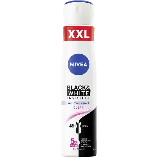 Anti-Transpirant Spray Invisible Black & White Clear