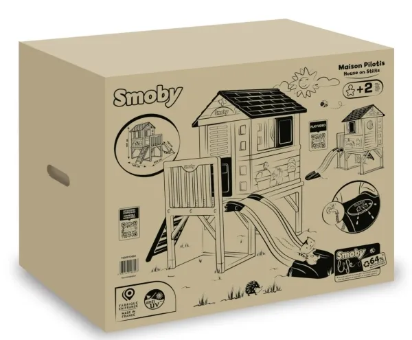 Smoby 810802, Stående legehus, 2 År, 1 dør(e), Rutsjebane, Flerfarvet