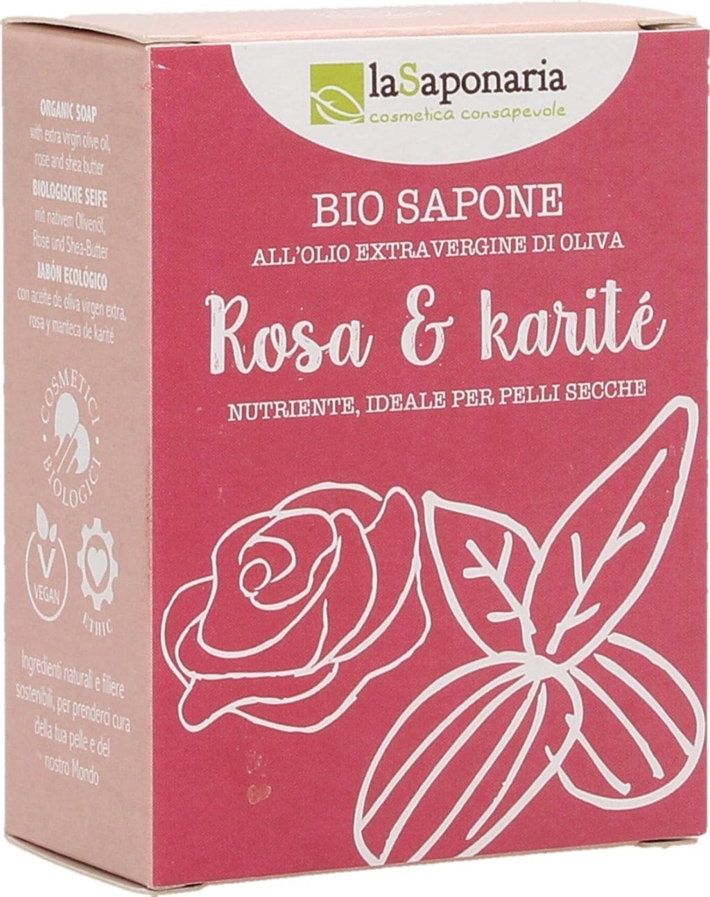 La Saponaria  Seife Rose & Sheabutter, 100 g