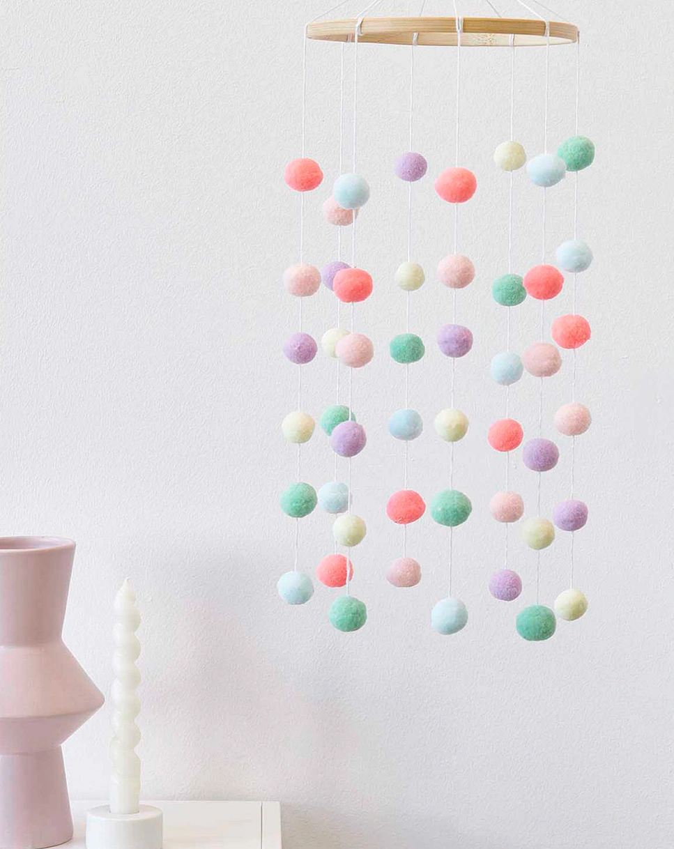 Bastelset POMPON-MOBILE in pastell
