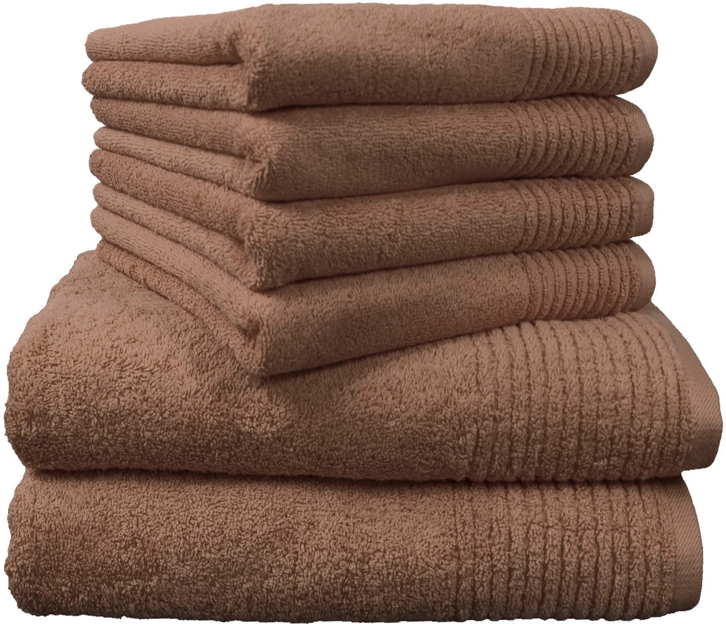 Dyckhoff Handtuch Set »Brillant« Set 6 Stk. Walkfrottee mit Streifenbordüre;4 Handtücher (50x100cm), 2 Duschtücher (70x140cm)