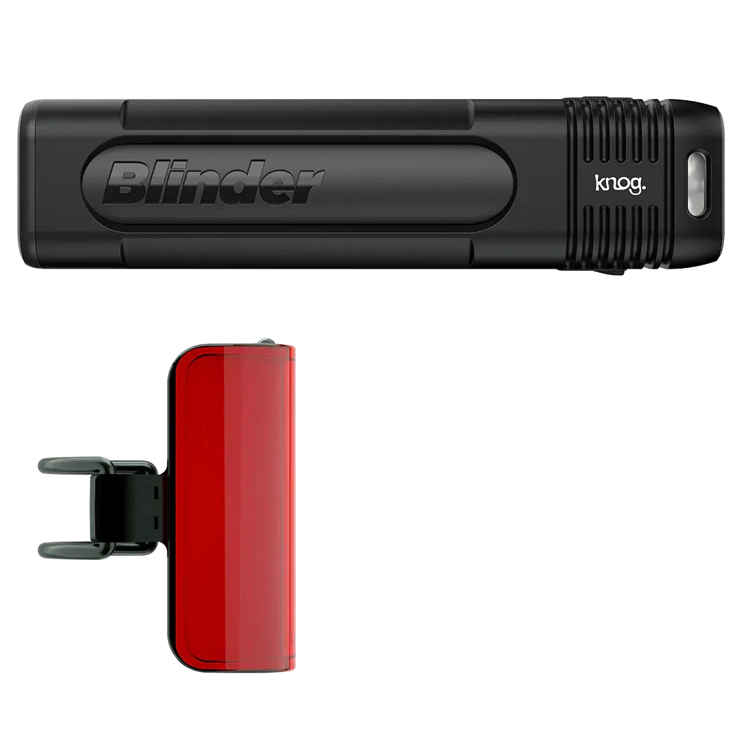 Knog Blinder Pro 900 + Cobber Mid Rear Twinpack Verlichtingsset Zwart