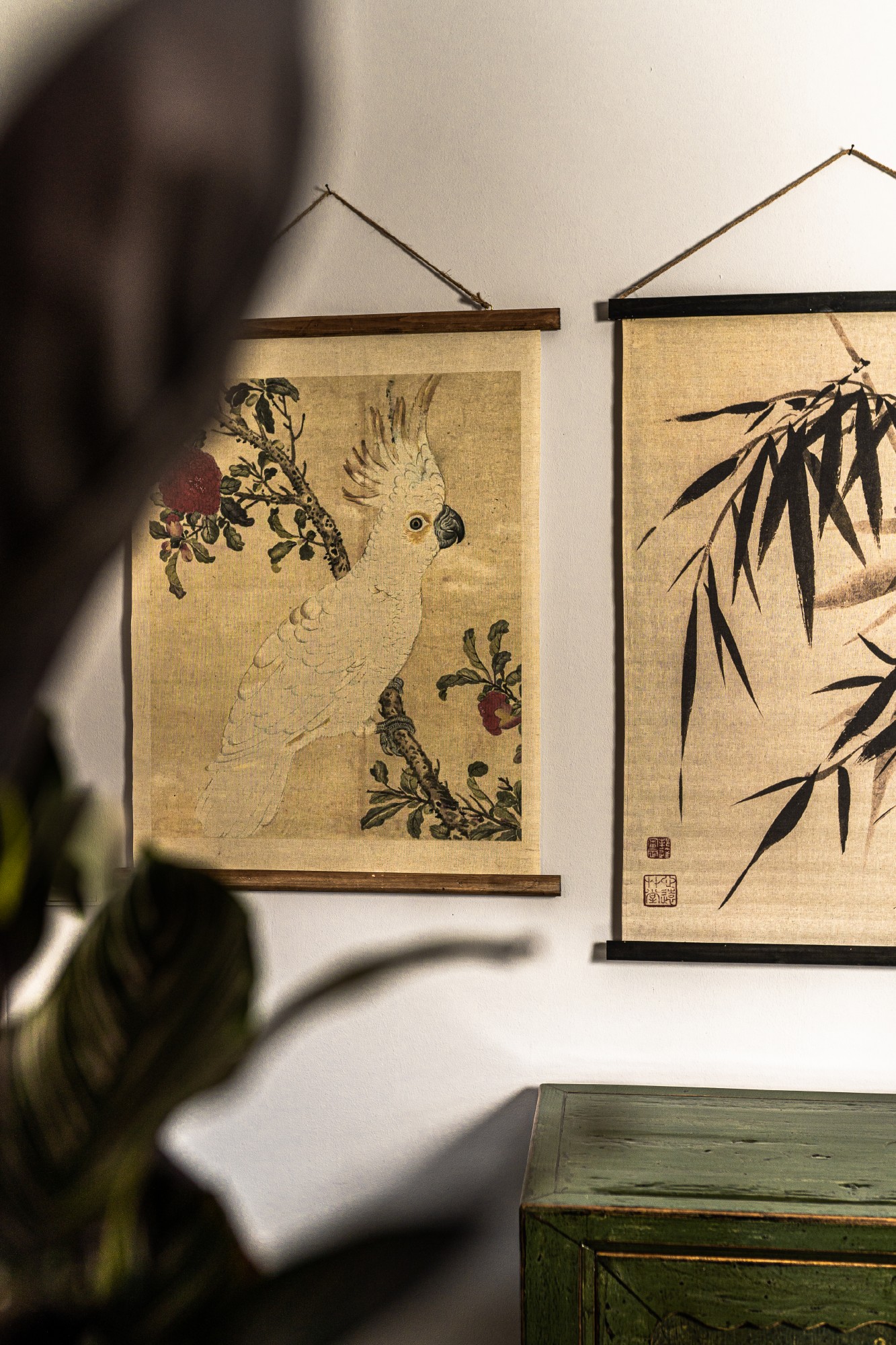 Rollbild auf Leinwand 'Bamboo', multicolor, B 65 cm, H 90 cm, T 2 cm von fischer's lagerhaus