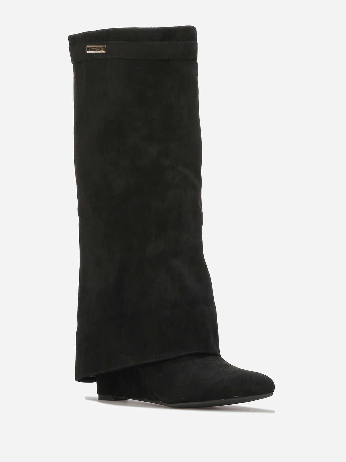 Bottes compensées à rabats- Noir