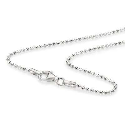 Halskette diamantiert, Silber
