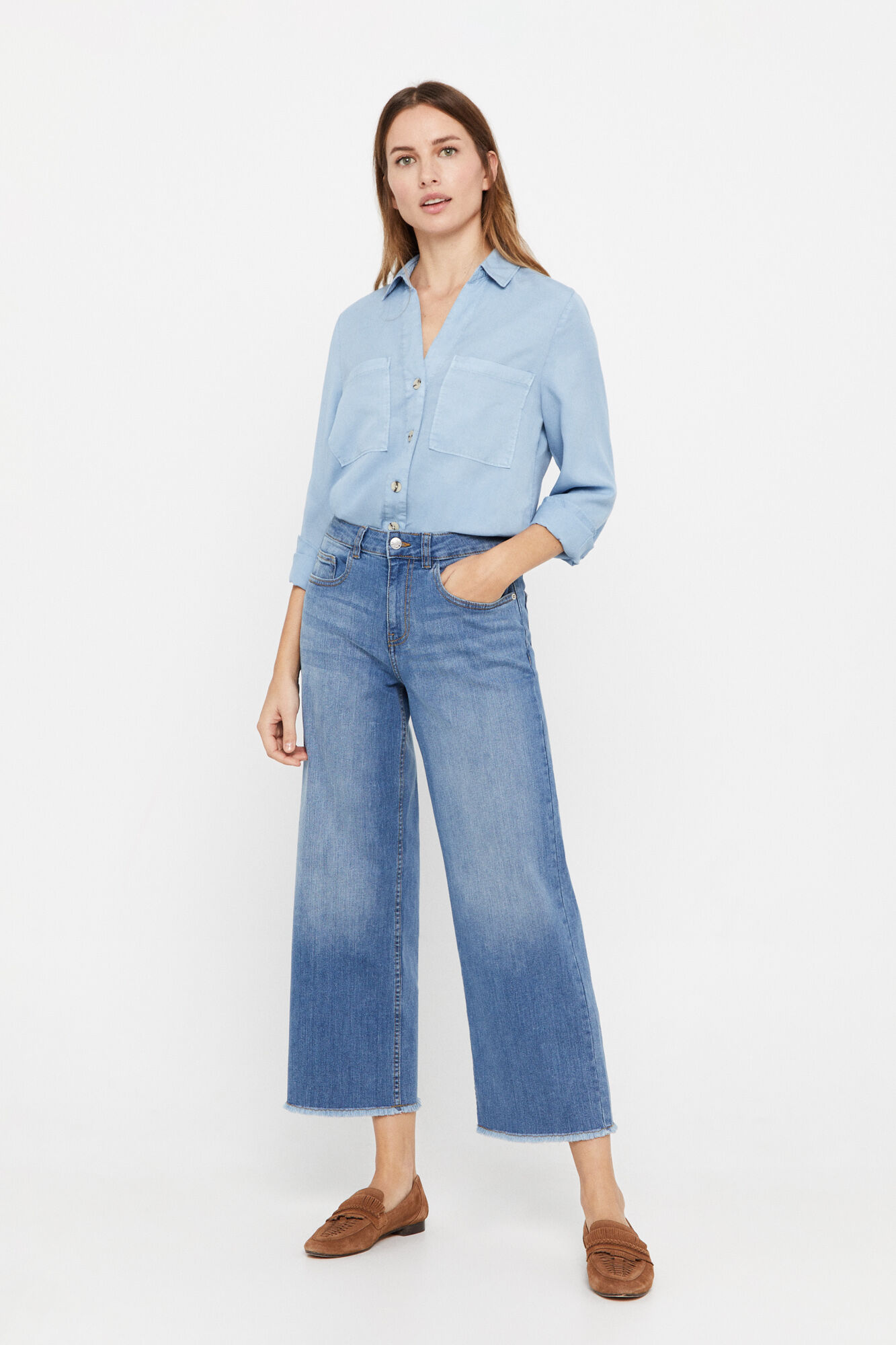 Camisa jeans Tencel - Azul