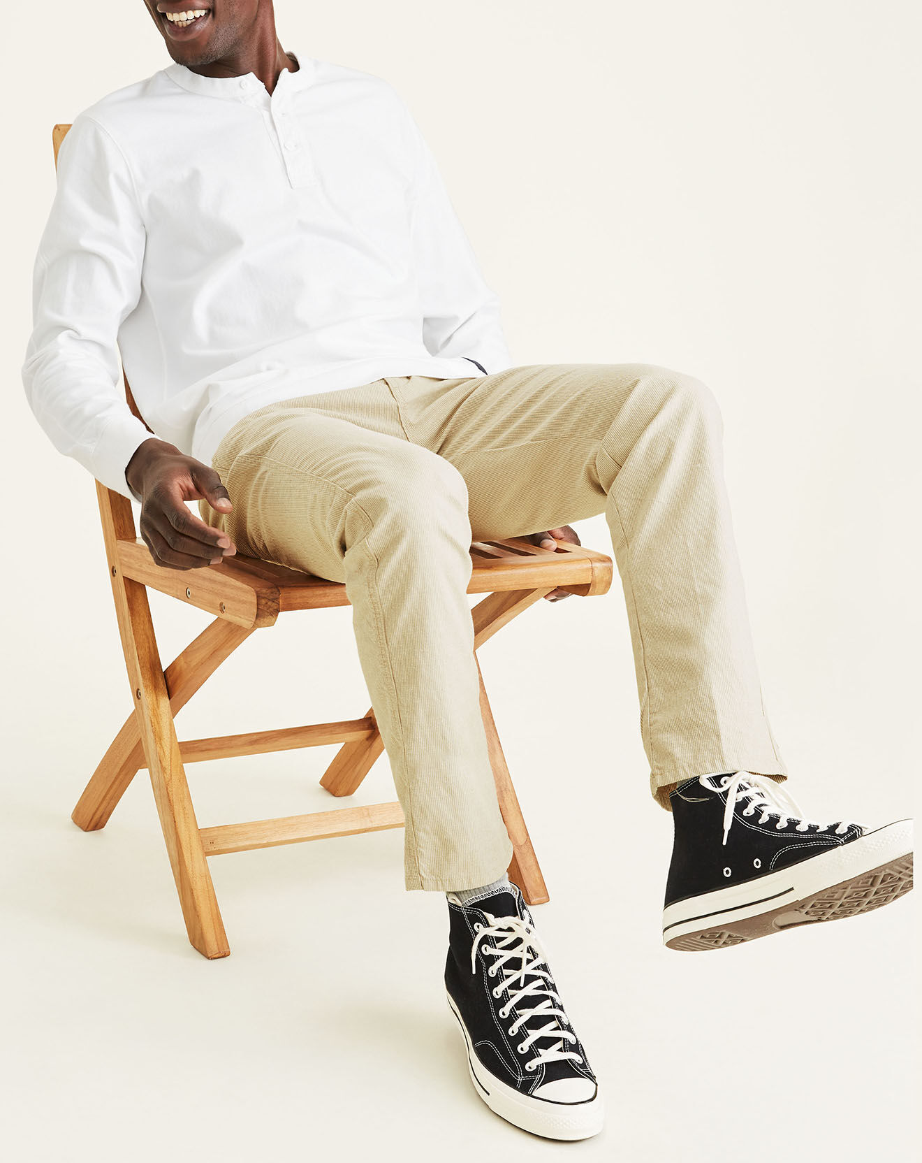 Dockers Pantalon chino Alpha Icon Tapered à rayures beige/blanc