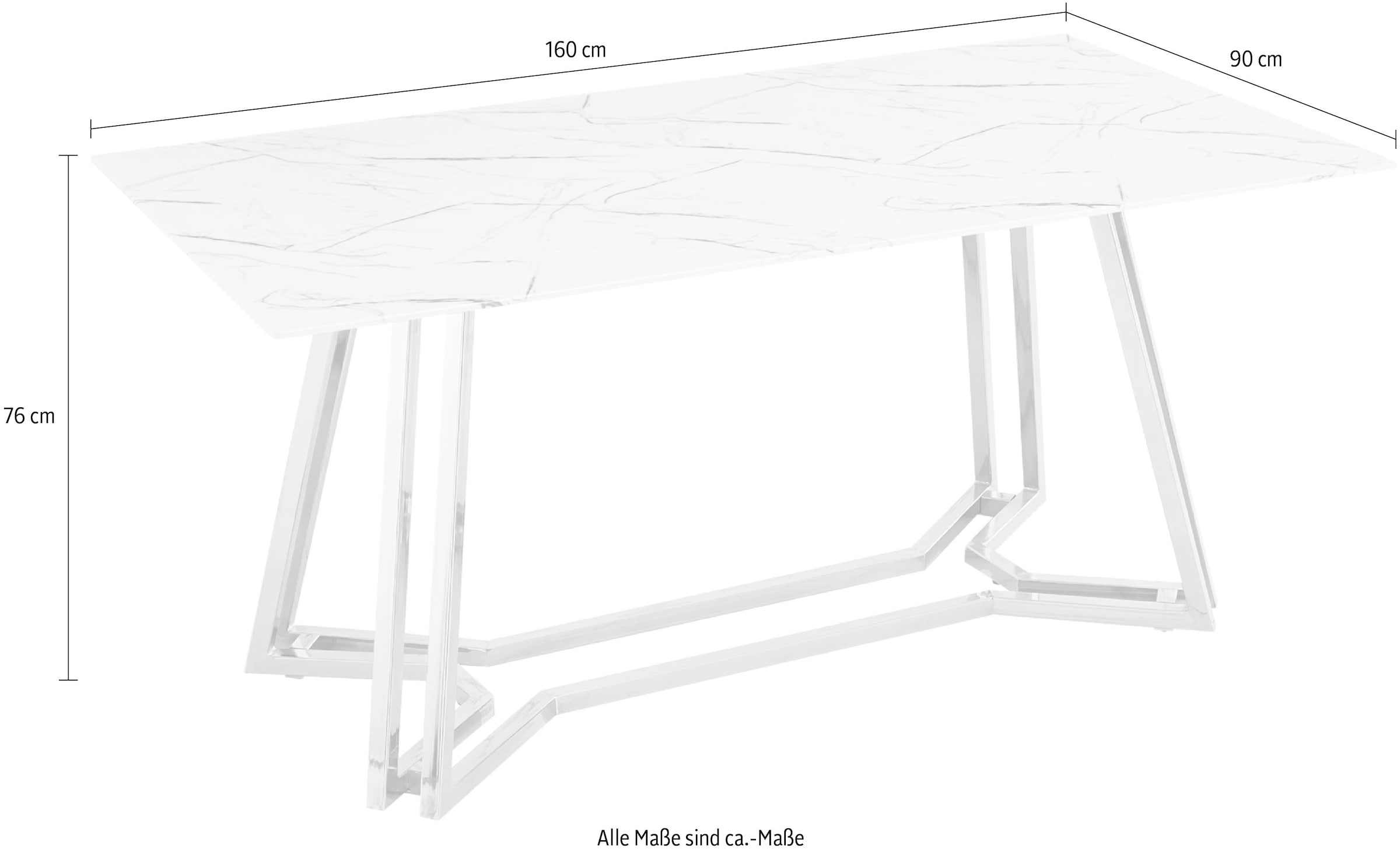 SalesFever Esstisch »Design Tisch für gemütliche Abende« Eleganz trifft Design in Marmoroptik