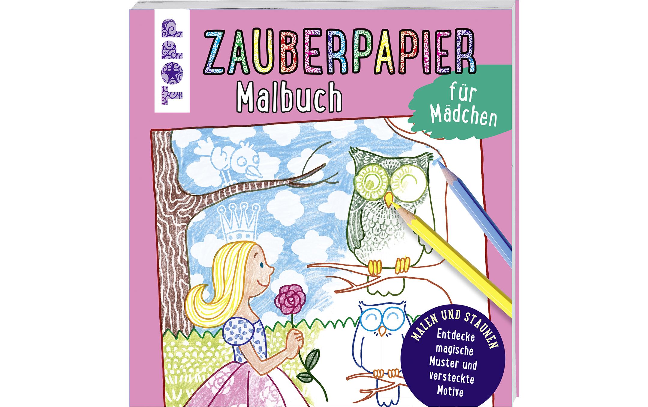 Malbuch Mädchen 21.3 x 21.1 cmMalheft mit Zauberpapier