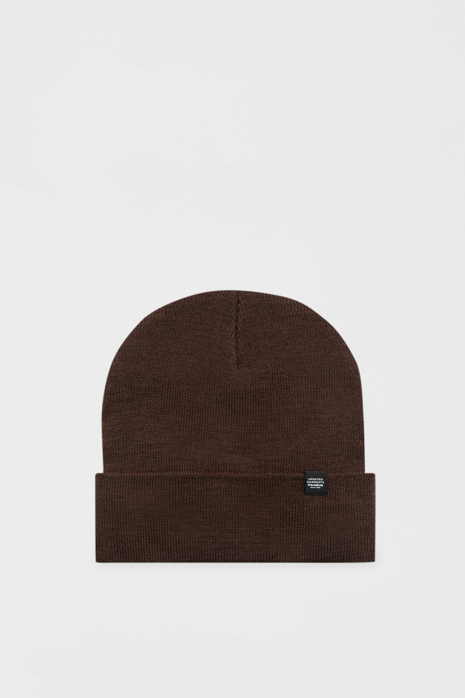 Gorro de tricô básico - marrom escuro