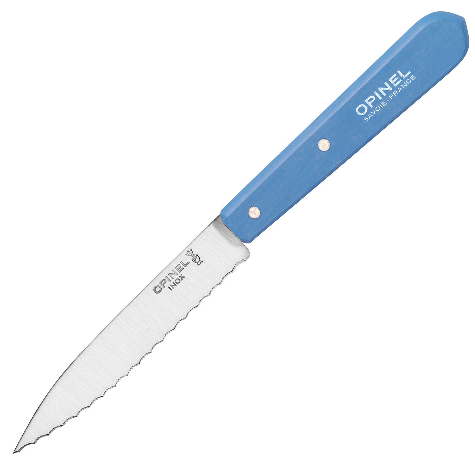 OPINEL Küchenmesser 113 - Tomatenmesser Säge Messer Allzweckmesser Sägezahn Holz Farbe: natur
