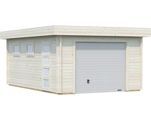 Palmako Rasmus enkele garage, 19,0 m², met sectionaaldeur 360 x 550 cm, natuurlijke afwerking