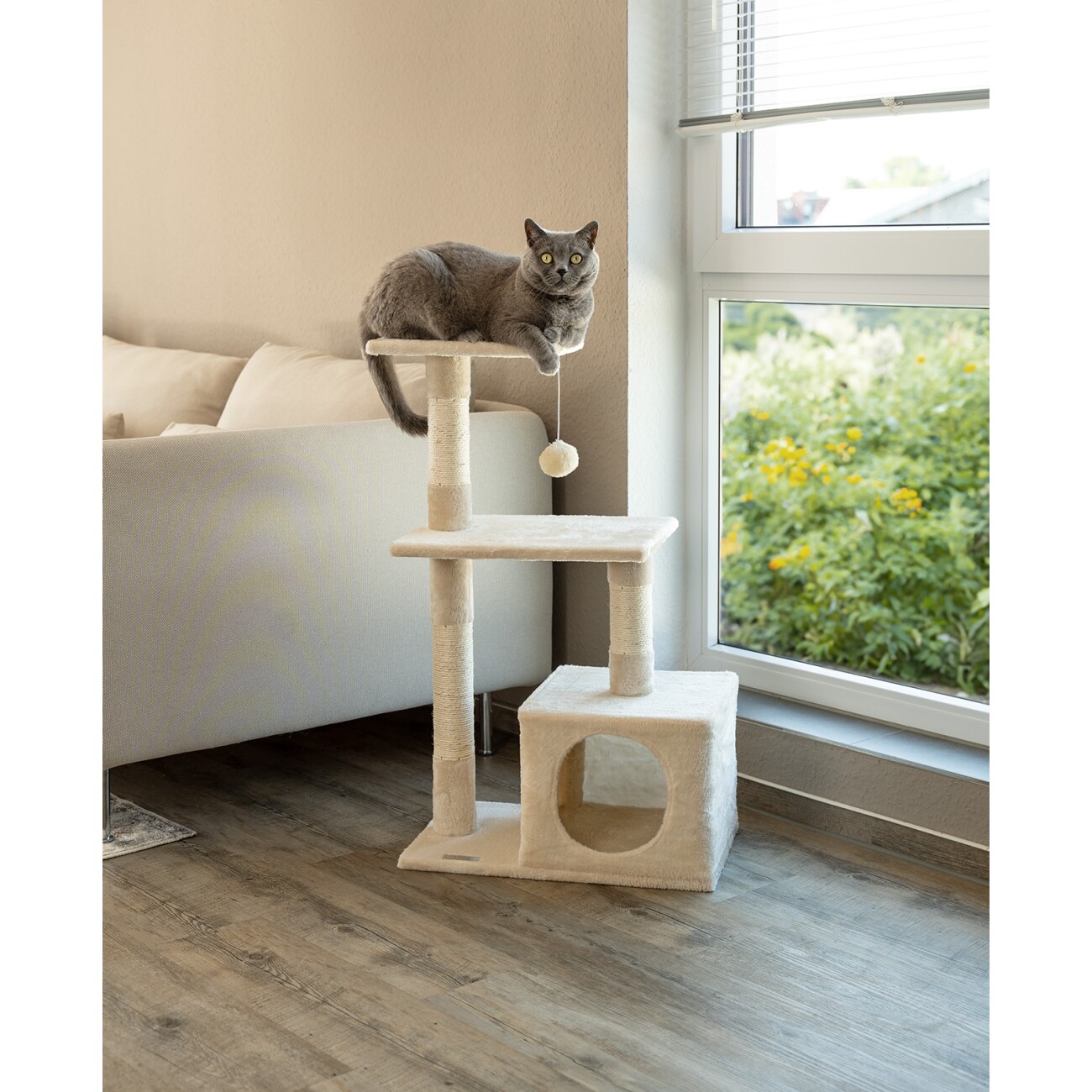 Lionto Kratzbaum Höhe 85 cm beige